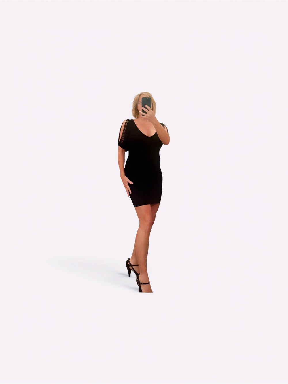 Bebe Black Lattice Back Cutout Bodycon Dress
